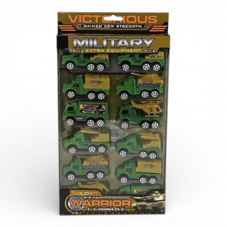 146662 ZESTAW 12 AUT MASZYN WOJSKOWYCH BIGTOYS