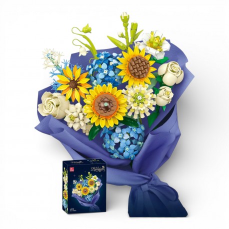 486734 KLOCKI SLUBAN KWIATY 1124EL NIEBIESKI BUKIET GAZELO