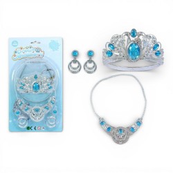 486918 ZESTAW AKCESORIA KSIĘŻNICZKI KORONA NASZYJNIK KOLCZYKI