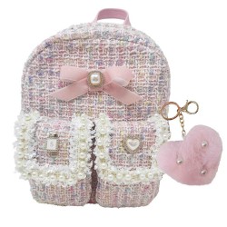 071138 HOT FOCUS PLECAK PLECACZEK Z BRELOKIEM POMPONEM RÓŻOWY PULIO