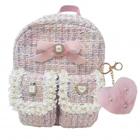 071138 HOT FOCUS PLECAK PLECACZEK Z BRELOKIEM POMPONEM RÓŻOWY PULIO