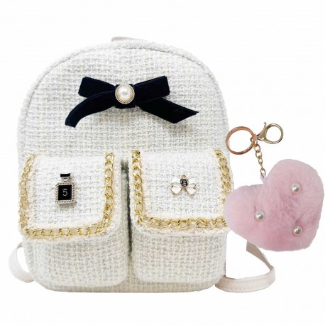 071145 HOT FOCUS PLECAK PLECACZEK Z BRELOKIEM BIAŁY PULIO