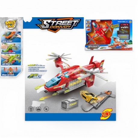479944 ZESTAW HELIKOPTER Z AUTAMI ŚWIATŁO DŹWIĘK BIGTOYS