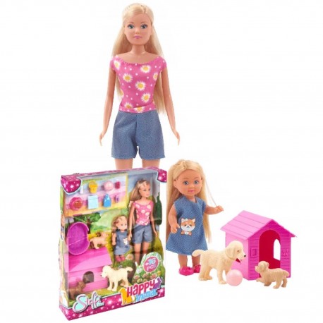 521561 ZESTAW LALKA STEFFI I EVI ZE ZWIERZĘTAMI PIESKAMI