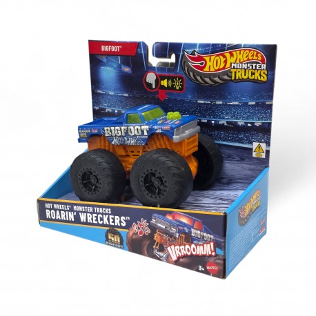 131594 HOT WHEELS MONSTER TRUCK ŚWIATŁO DŹWIĘK ROARIN WRECKERS BIGFOOT