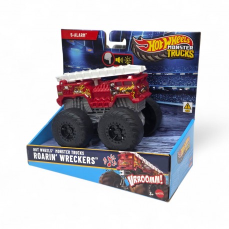 034291 HOT WHEELS MONSTER TRUCK ŚWIATŁO DŹWIĘK ROARIN WRECKERS 5-ALARM