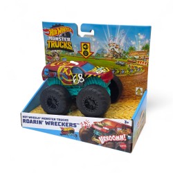 034321 HOT WHEELS MONSTER TRUCK ŚWIATŁO DŹWIĘK ROARIN WRECKERS CAMION