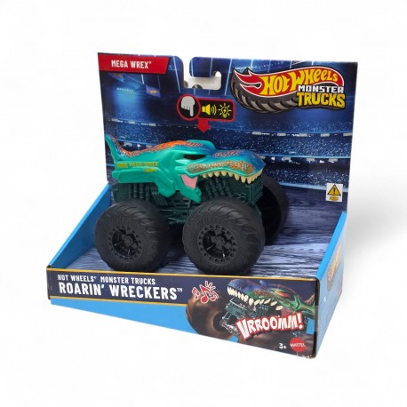 034277 HOT WHEELS MONSTER TRUCK ŚWIATŁO DŹWIĘK ROARIN WRECKERS MEGA WREX