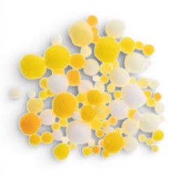 706992 POMPONY DEKORACYJNE BIAŁE I ODCIENIE ŻÓŁTEGO WIELKANOC BREWIS