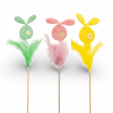 708781 DEKORACJA NA PIKU KRÓLIK Z PIÓRKAMI BREWIS