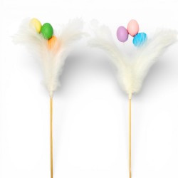 708798 DEKORACJA NA PIKU JAJKA Z PIÓRKAMI BREWIS