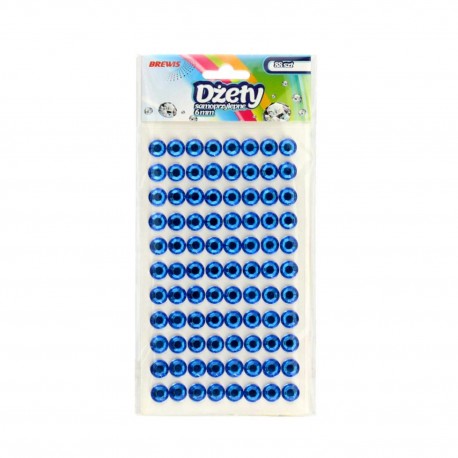 684578 DŻETY SAMOPRZYLEPNE - PERŁY CIEMNY NIEBIESKI GRANATOWY 88 szt. 8 mm. BREWIS