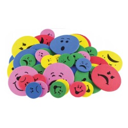 682499 NAKLEJKI Z PIANKI KOLOROWE BUŹKI EMOTKI 50 SZTUK BREWIS
