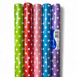 732996 PAPIER PREZENTOWY OZDOBNY KOLOROWY W KROPKI MIX 200x70 POLMAK