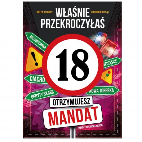 798416 KARNET KARTKA URODZINY 18 MANDAT ARMIN STYLE