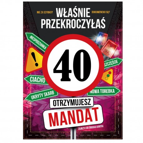 798294 KARNET KARTKA URODZINY 40 MANDAT ARMIN STYLE