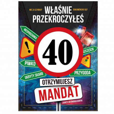 798300 KARNET KARTKA URODZINY 40 MANDAT ARMIN STYLE