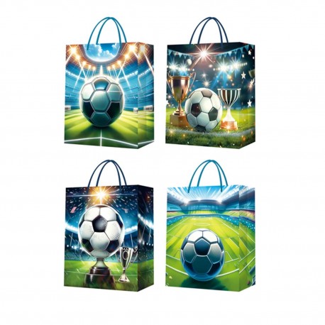 462726 WK TOREBKA TORBA PREZENTOWA PIŁKA NOŻNA MIX WZORÓW 32x26x20 cm