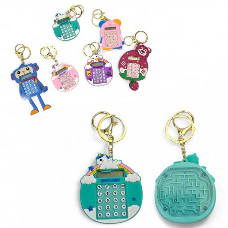 BRELOK KALKULATOR + LABIRYNT 2W1 MIX WZORÓW