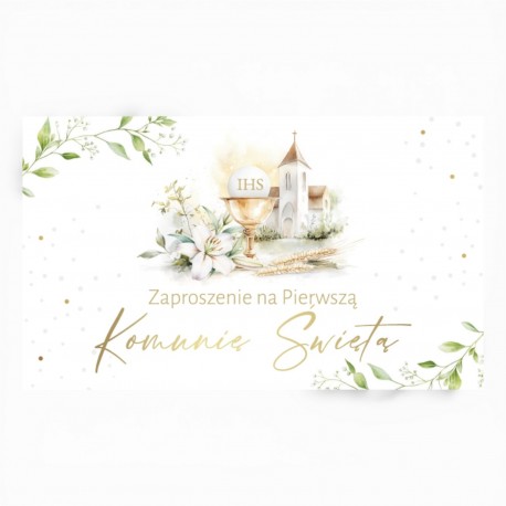 798744 ZAPROSZENIE NA PIERWSZĄ KOMUNIĘ ŚWIĘTĄ ARMIN STYLE