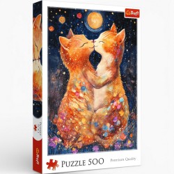 37546 TREFL PUZZLE 500 EL. KOTY POCAŁUNEK W ŚWIETLE KSIĘŻYCA