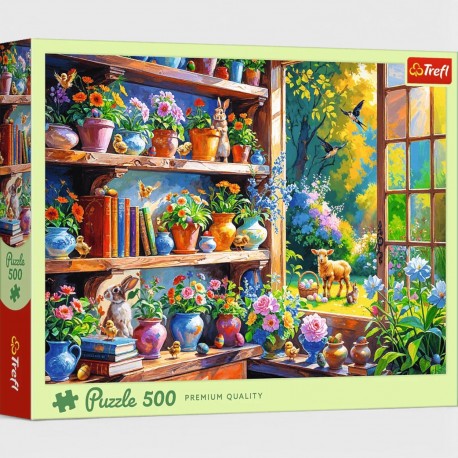 37558 TREFL PUZZLE 500EL WIOSENNY PORANEK W ORANŻERII
