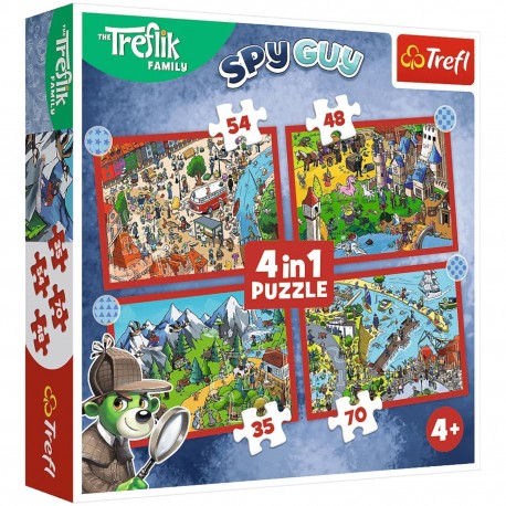 34675 TREFL PUZZLE 4W1 RODZINA TREFLIKÓW