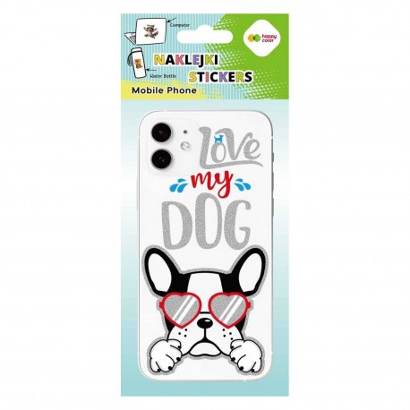 035708 HAPPY COLOR NAKLEJKI NA TELEFON LOVE MY DOG GDD