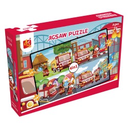 128290 PUZZLE 4W1 STRAŻ POŻARNA ASKATO