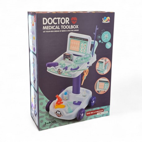 610188 ZESTAW WÓZEK LEKARSKI DOKTOR LEKARZ AKCESORIA