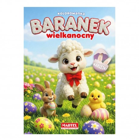 520880 KOLOROWANKA Z NAKLEJKAMI BARANEK WIELKANOCNY MARTEL