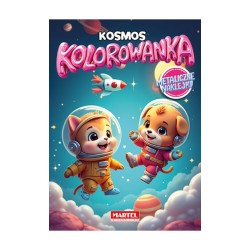 520330 KOLOROWANKA Z NAKLEJKAMI METALICZNYMI KOSMOS MARTEL