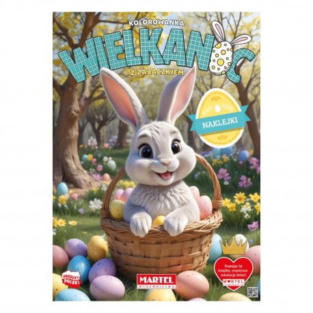 900348 KOLOROWANKA Z NAKLEJKAMI WIELKANOC Z ZAJĄCZKIEM MARTEL