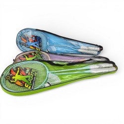 013731 BADMINTON METALOWY W POKROWCU PATELKI RAKIETKI DROMADER