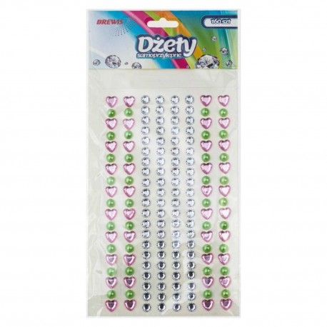 689948 DŻETY SAMOPRZYLEPNE MIX WZRÓR KOLOR 160 szt. BREWIS