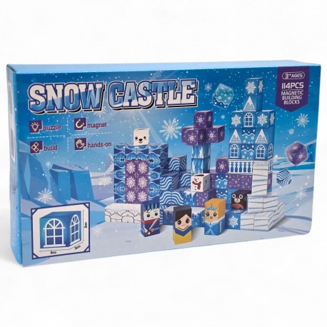 476089 KLOCKI MAGNETYCZNE KREATYWNE SZEŚCIANY PIKSELE 114 KLOCKÓW 3D LODOWA KRAINA PEGAZ