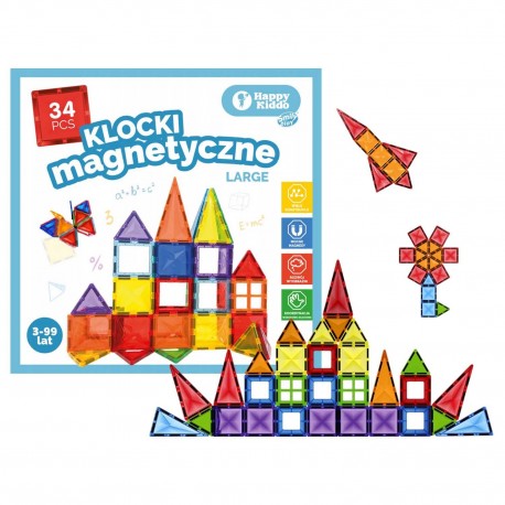 853815 KLOCKI MAGNETYCZNE KONSTRUKCYJNE LARGE 34 EL WERSJA PODRÓŻNA ANEK