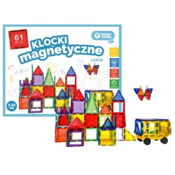 853822 KLOCKI MAGNETYCZNE 3D KONSTRUKCYJNE HAPPY KIDDO LARGE 61 EL. ANEK