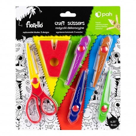 210328 NOŻYCZKI SZKOLNE FIORELLO 6 CALI GR-7625 DEKORACYJNE KW TRADE