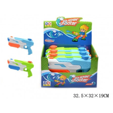 495057 PISTOLET NA WODĘ 32CM BROŃ WODNA SIKAWKA 2 KOLORY GAZELO