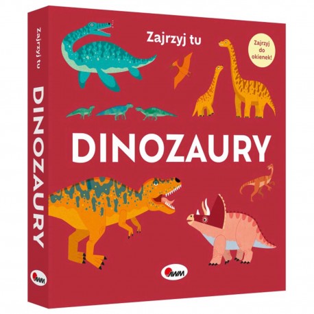 816076 ZAJRZYJ TU DINOZAURY KSIĄŻECZKA Z OKIENKAMI MOREX