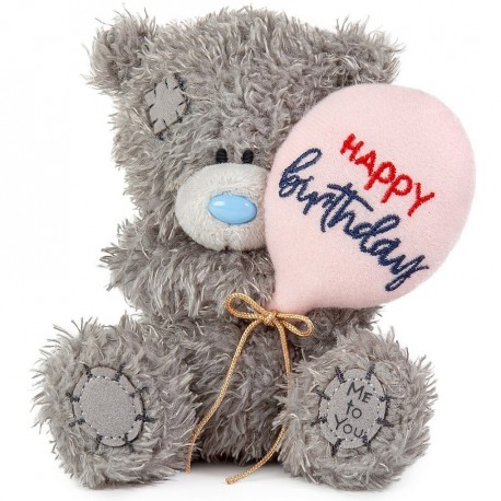 195581 PLUSZOWY MIŚ HAPPY BIRTHDAY Z BALONEM 11CM MGD