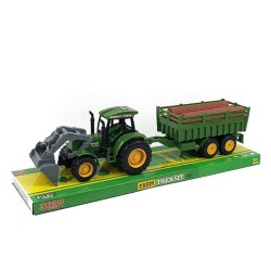 6490024 TRAKTOR Z PRZYCZEPĄ Z DREWNEM 43CM BIGTOYS