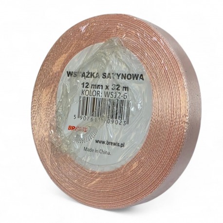 709023 WSTĄŻKA SATYNOWA JASNO RÓŻOWA 12x32 BREWIS