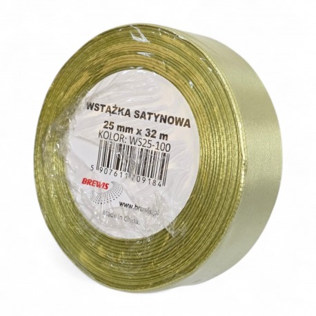 709184 WSTĄŻKA SATYNOWA JASNO ZIELONA 25x32 BREWIS