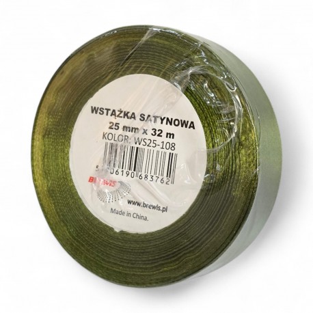 683762 WSTĄŻKA SATYNOWA CIEMNO ZIELONA 25x32 BREWIS