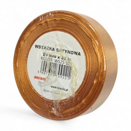 709221 WSTĄŻKA SATYNOWA RDZAWO ZŁOTA 25x32 BREWIS