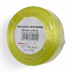 709245 WSTĄŻKA SATYNOWA JASKRAWO ŻÓŁTA 25x32 BREWIS