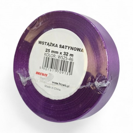 709139 WSTĄŻKA SATYNOWA CIEMNO FIOLETOWA 25x32 BREWIS