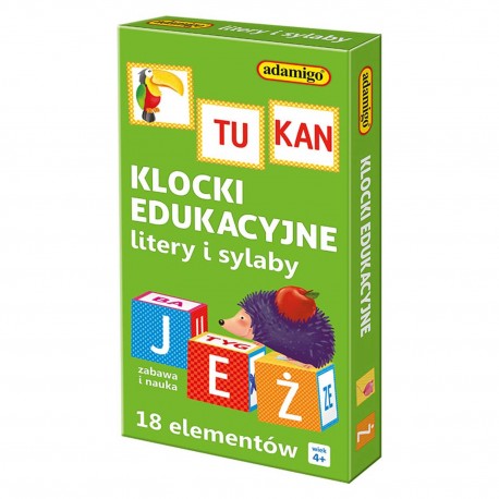 0007066 ADAMIGO KLOCKI OBRAZKOWE 18 EL LITERY/SYLABY
